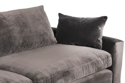 Sofa 4 Sitzer Stoff Veloursamt anthrazit