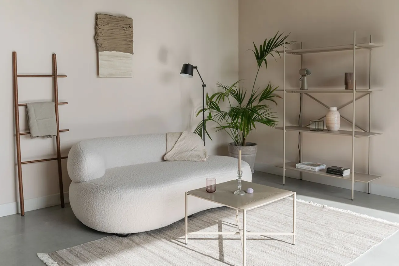 Sofa Noxx 2 Sitzer Boucle Stoff weiss