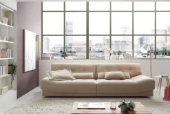 Sofa Tizio 3-Sitzer Stoff champagner