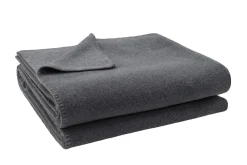 Soft-Fleece Decke 110 x 150 cm medium grau meliert
