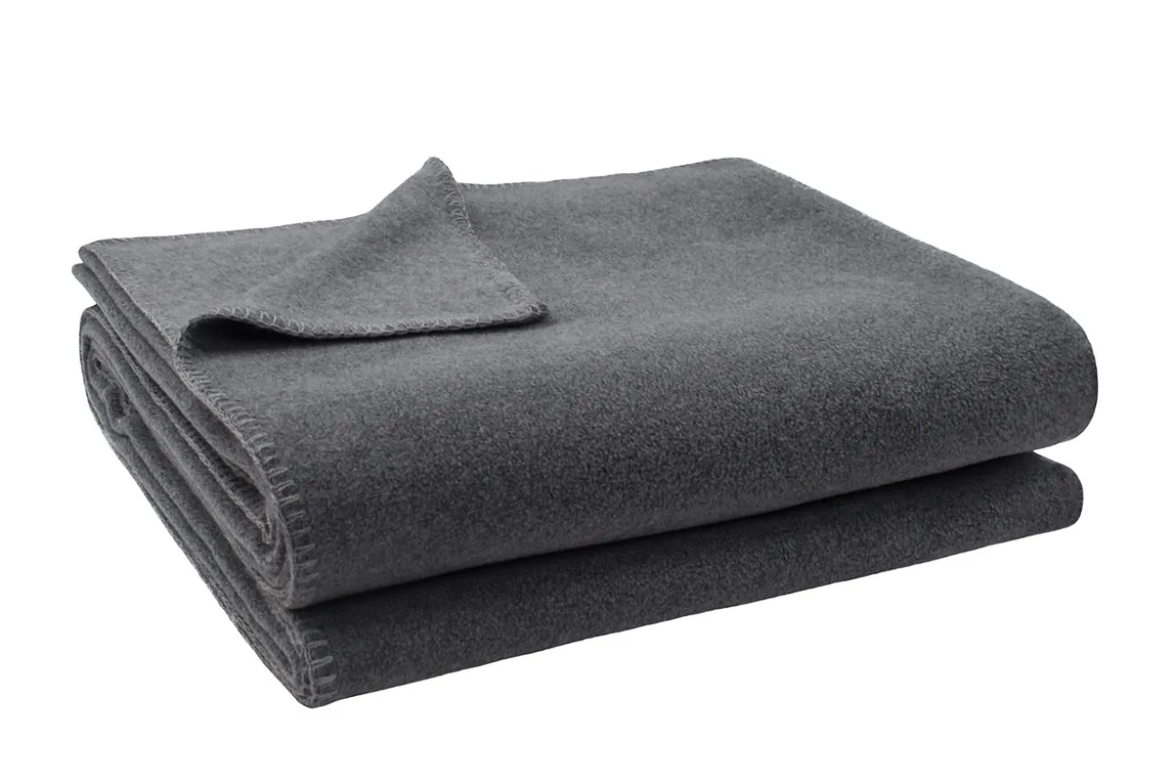 Soft-Fleece Decke 220 x 240 cm medium grau meliert