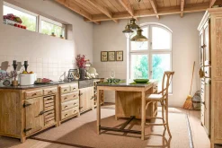 Spülbecken Montpellier mit Unterschrank 1 türig recycletes Kiefernholz