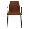 Stapelstuhl Maverick mit Arm Stoff braun