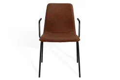 Stapelstuhl Maverick mit Arm Stoff braun