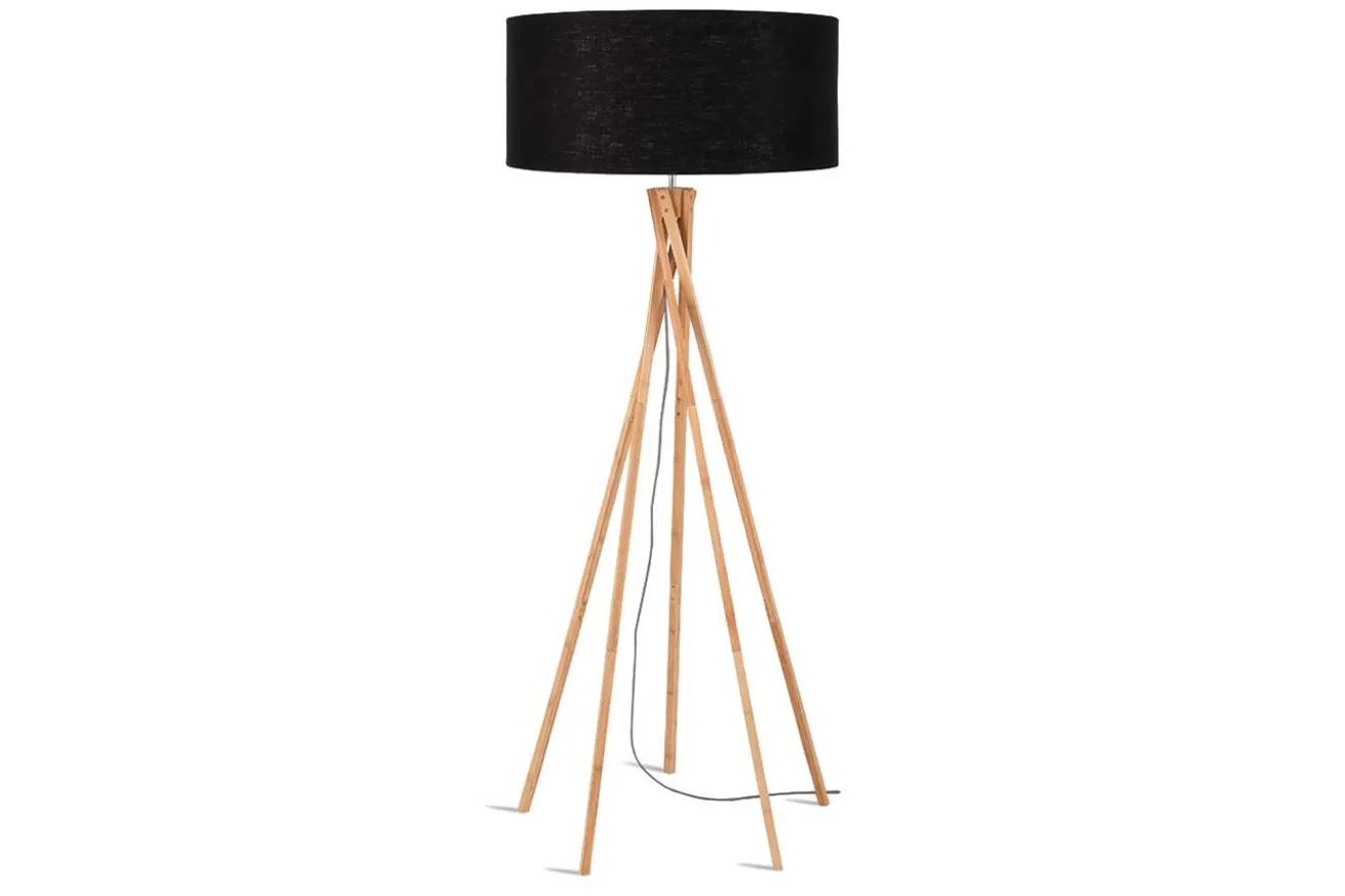 Stehlampe Kilimanjaro Bambus Textil schwarz