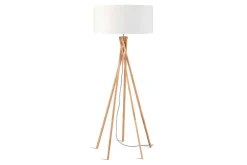 Stehlampe Kilimanjaro Bambus Textil weiss