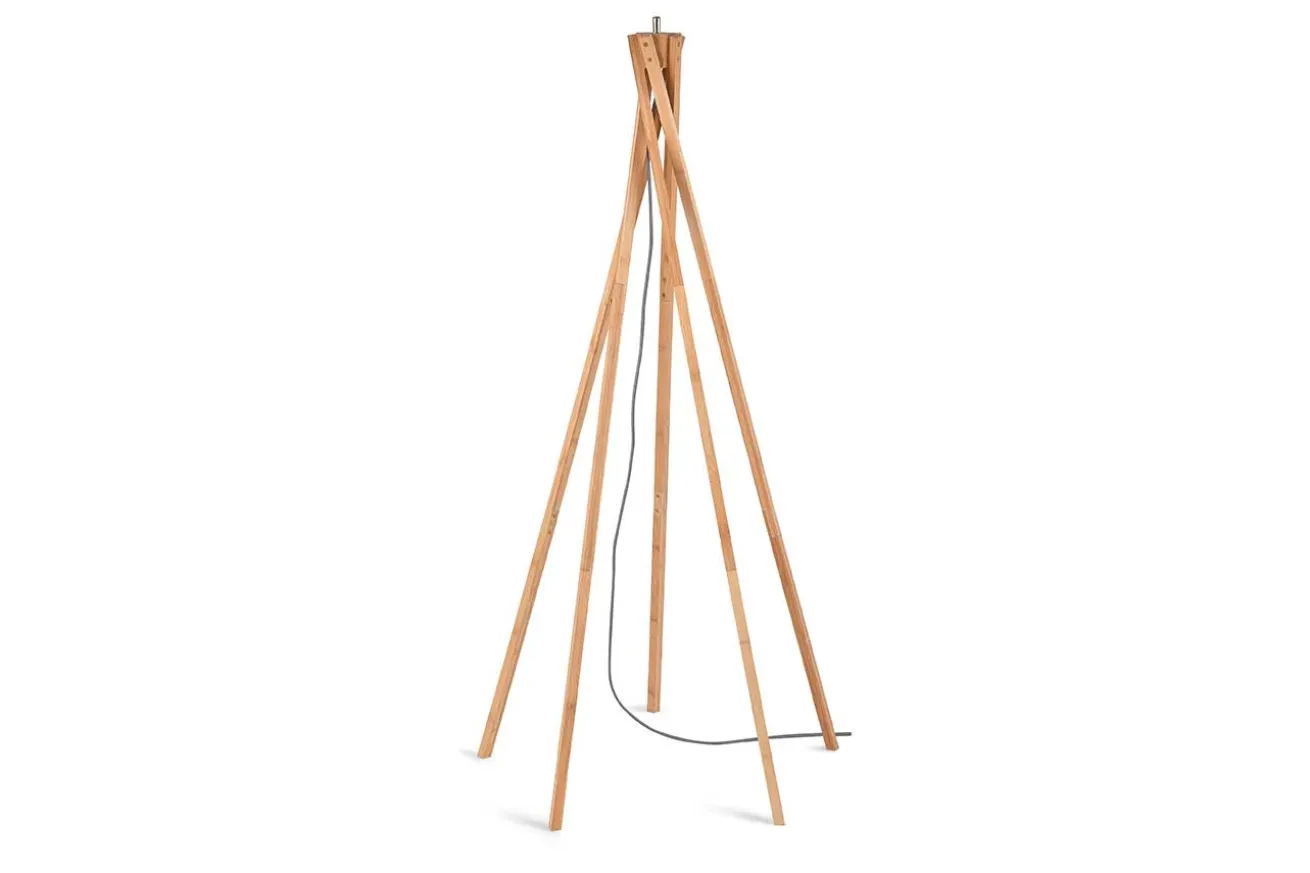 Stehlampe Kilimanjaro Bambus Textil weiss