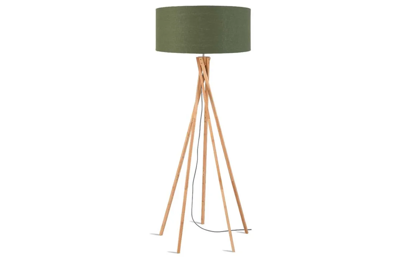 Stehlampe Kilimanjaro Bambus Textil grün
