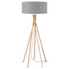 Stehlampe Kilimanjaro Bambus Textil hellgrau