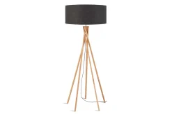 Stehlampe Kilimanjaro Bambus Textil grau