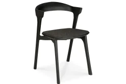 Stuhl Bok Eiche schwarz gepolstert