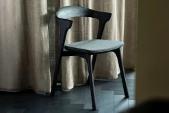 Stuhl Bok Eiche schwarz gepolstert