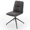 Stuhl Efendi Leder-Stoff Mix schwarz-sand Drehgestell Aluguss