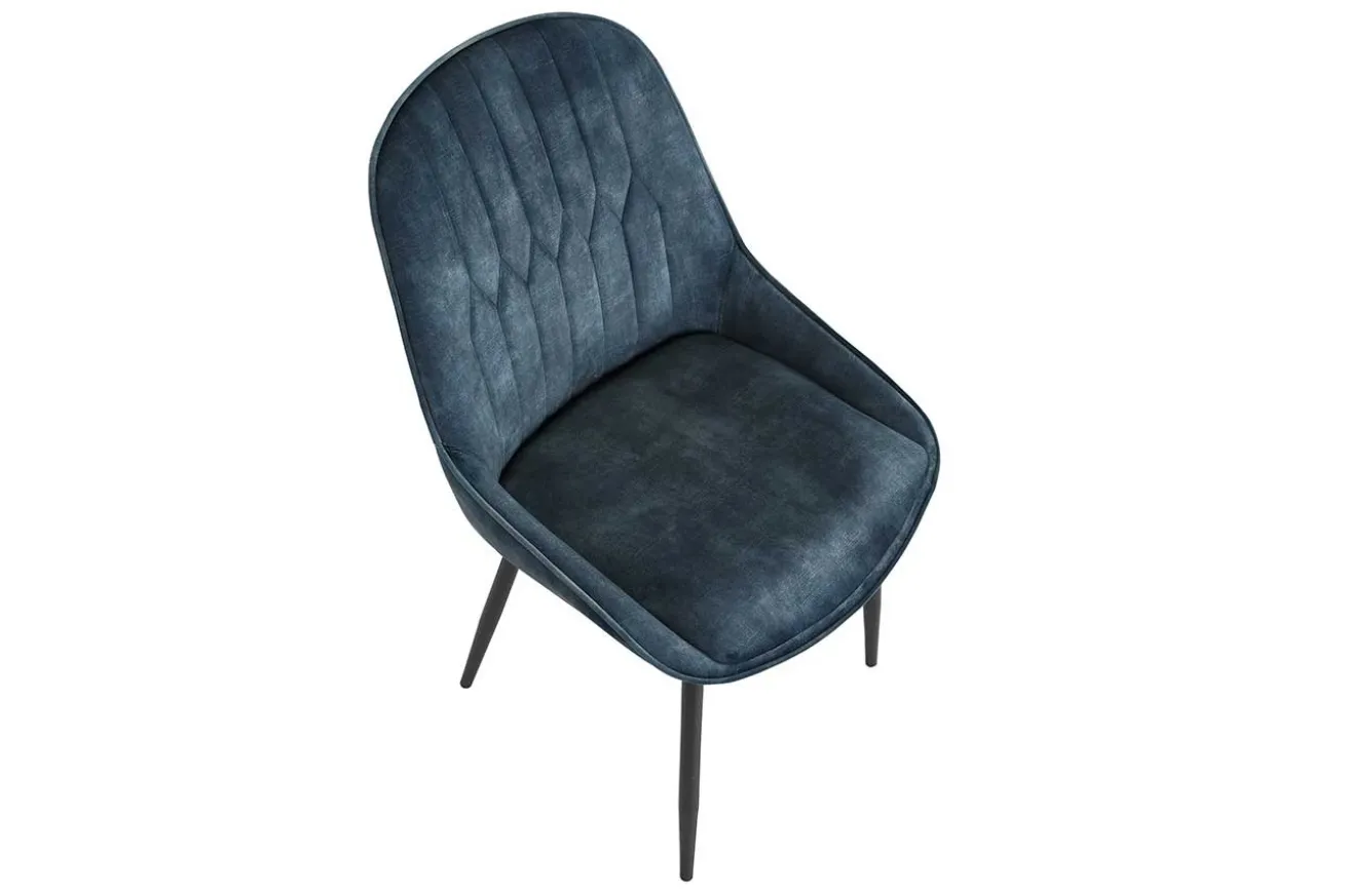 Stuhl JUL Samt Vintage blau