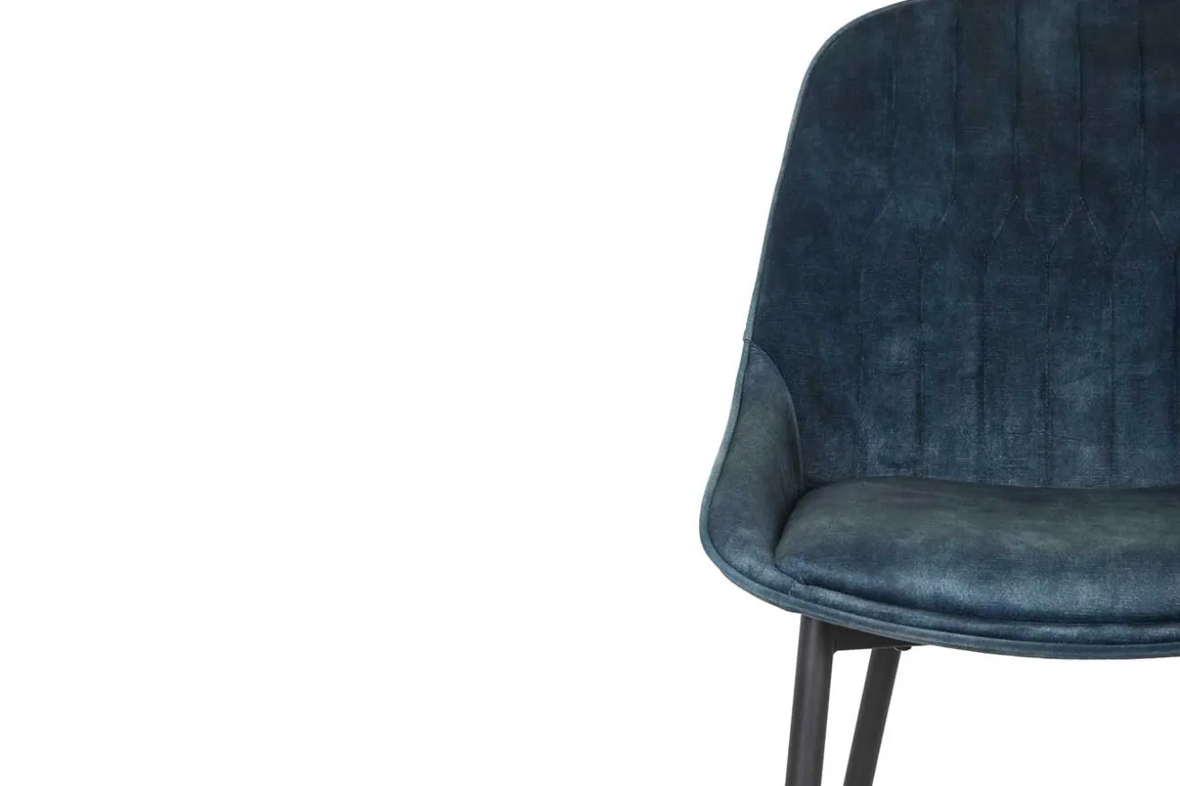 Stuhl JUL Samt Vintage blau