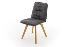 Stuhl L-Efendi Leder Stoff Eiche