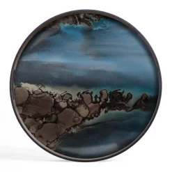 Tablett Notre Monde Slate rund S