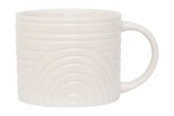 Tasse Tazza weiß gemustert D 10,5 cm