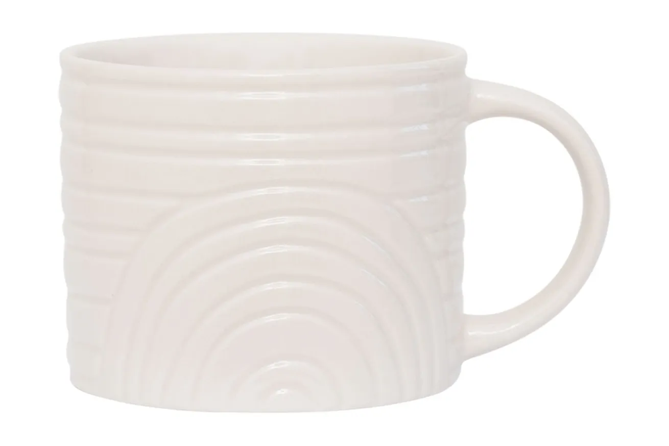 Tasse Tazza weiß gemustert D 10,5 cm