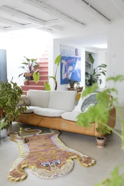 Teppich Tigerin hellbraun rosa