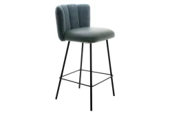 Thekenhocker Gaia Leder blau schmal