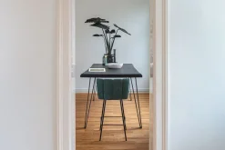 Thekenhocker Gaia Leder blau schmal