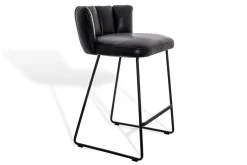 Thekenstuhl Gaia Leder schwarz H 90cm