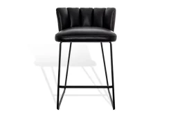 Thekenstuhl Gaia Leder schwarz H 90cm