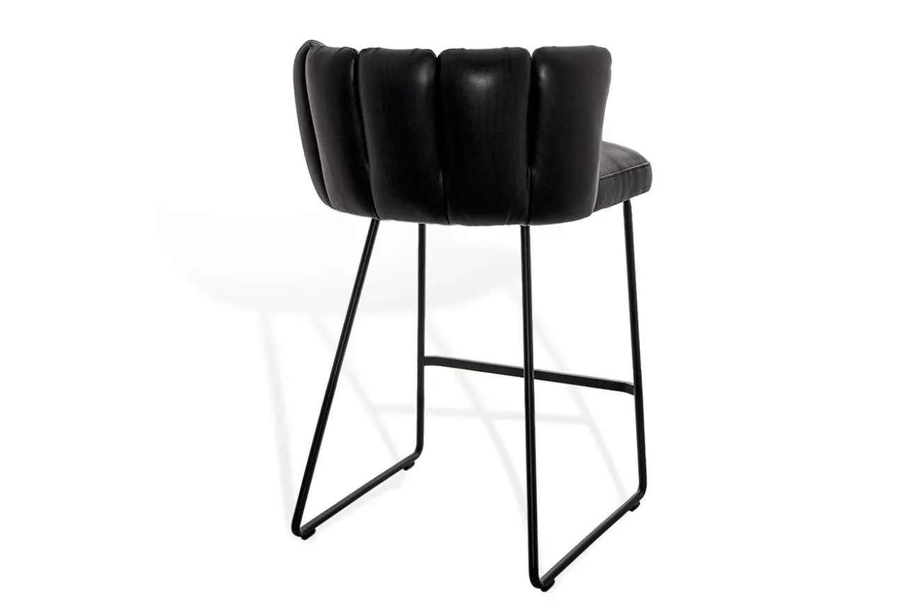 Thekenstuhl Gaia Leder schwarz H 90cm