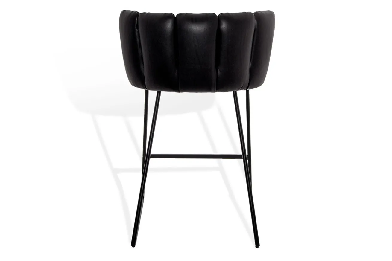 Thekenstuhl Gaia Leder schwarz H 90cm
