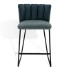 Thekenstuhl Gaia ohne Arm Leder blau