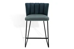 Thekenstuhl Gaia ohne Arm Leder blau