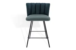 Thekenstuhl Gaia ohne Arm Leder blau