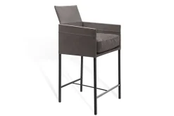 Thekenstuhl Tex mit Arm Leder grau