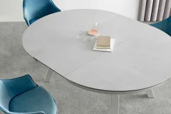 Tisch ausziehbar rund weiss 125