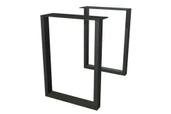 Tischbein U schwarz schmal 2er