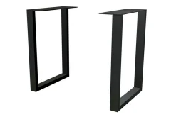 Tischbein U schwarz schmal 2er