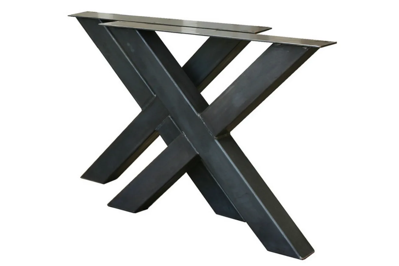 Tischgestell Cross Eisen schwarz 2-er Set Profil 10 10