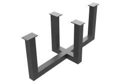 Tischgestell U-lang Rohstahl schwarz 158