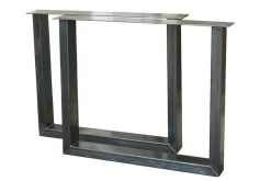 Tischkufe 2er Set Rohstahl schwarz 90