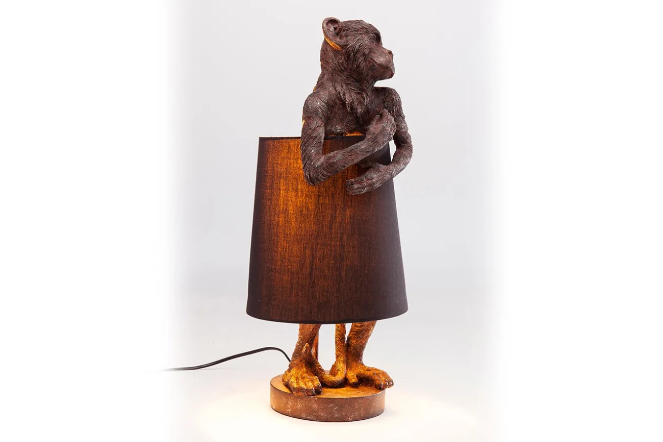 Tischlampe Affe braun schwarz