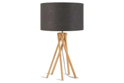Tischlampe Kilimanjaro Bambus Textil grau
