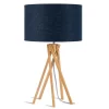 Tischlampe Kilimanjaro Bambus Textil blau