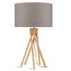 Tischlampe Kilimanjaro Bambus Textil beige