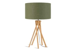 Tischlampe Kilimanjaro Bambus Textil grün