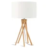 Tischlampe Kilimanjaro Bambus Textil weiß