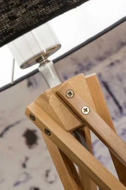 Tischlampe Kilimanjaro Bambus Textil weiß