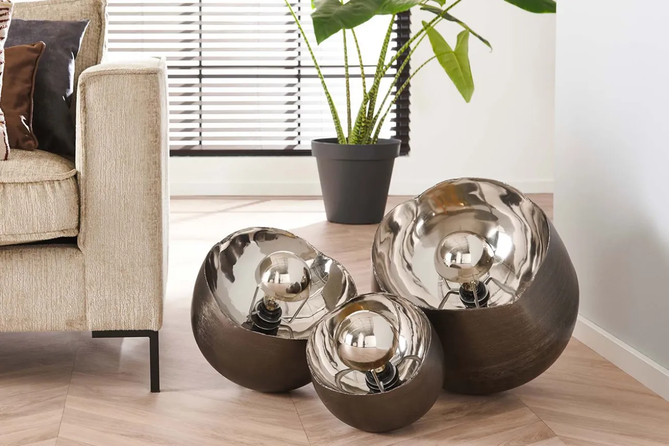 Tischlampe schwarz nickel M
