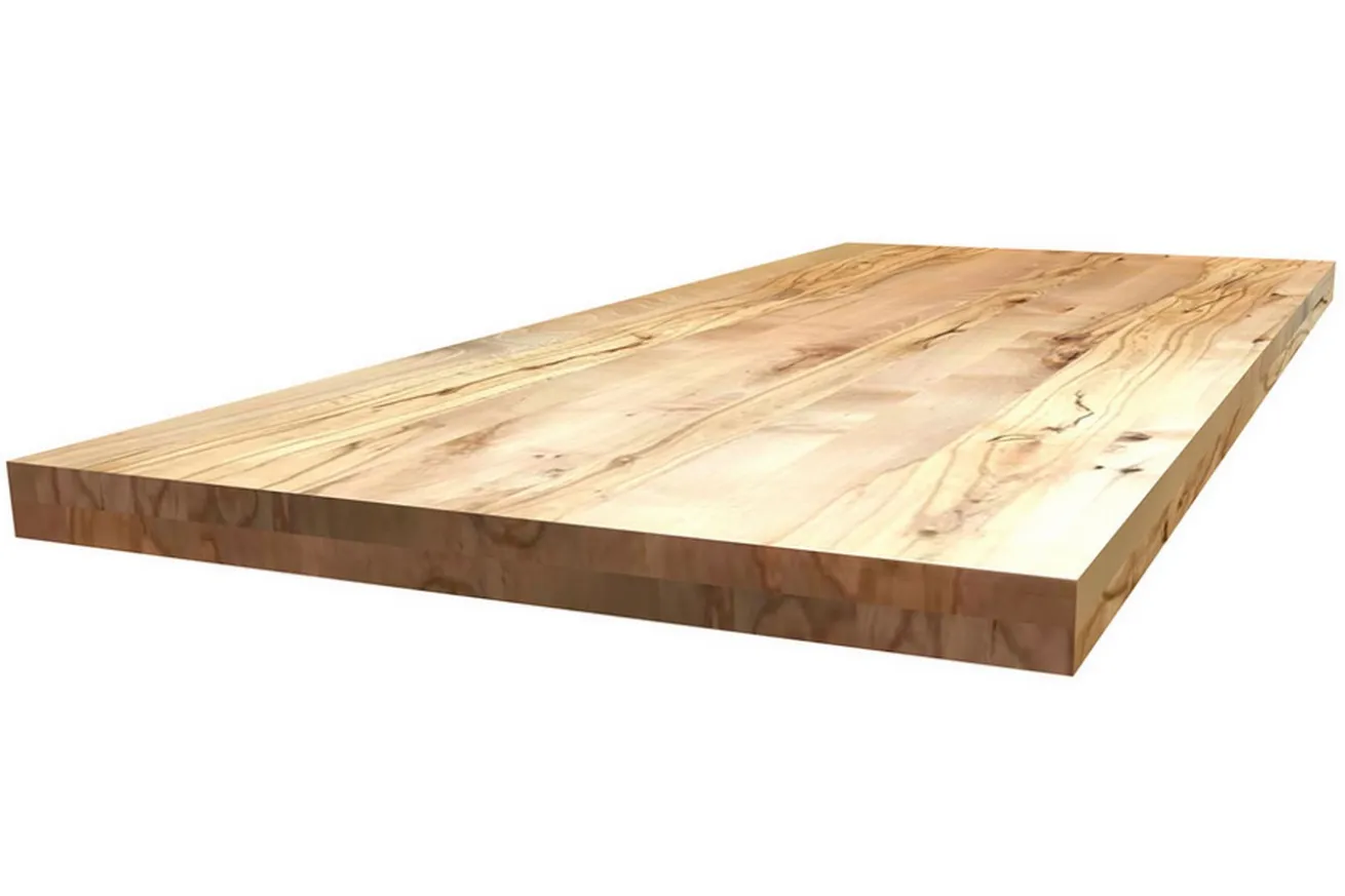 Tischplatte 6,5 Massivholz astige Wildbuche aufgedoppelt ab 60 cm konfigurierbar