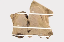 Tischplatte Mangoholz Monolith 80x77 cm